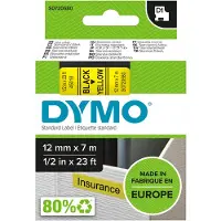 Dymo 45018 (S0720580) - (12 mm) - Noir sur jaune - Ruban