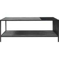 En.casa Table basse 'Pärghos' Table de salon 120 x 60 x 45 cm noir/imitation béton