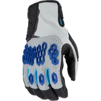 KLIM Baja S4, gants ,Gris Clair/Noir/Bleu ,L