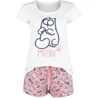 Simon´s Cat Pyjama de - Meow - S - 3XL - pour Femme - blanc/rose - Taille XL