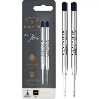 Parker Recharge pour stylo ? bille Quinkflow, pointe moyenne, noire, lot de 2