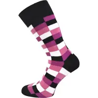 Normani Chaussettes 'Square' violet / blanc