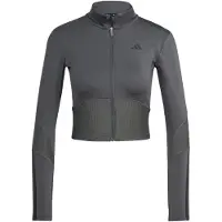 Adidas Hyperglam Rib Zip Thru Cover Up Full Zip Sweatshirt Gris XL Femme