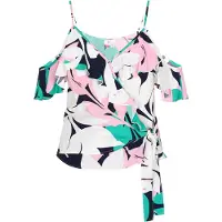 IZIA Haut bleu marine / turquoise / rose / blanc