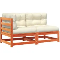 vidaXL Canapé de jardin avec coussin 2 places brun cireux pin massif