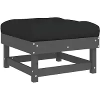 vidaXL Tabouret de jardin avec coussin Gris Pin massif