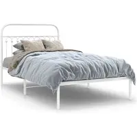 vidaXL Cadre de lit avec tête de lit en métal blanc 107x203 cm