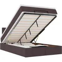 vidaXL Ottoman-lit avec matelas & LEDs Marron foncé 120x190 cm Tissu