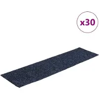 vidaXL Tapis d'escalier autocollants 30 pièces 76 x 20 cm Gris Bleu Rectangulaire