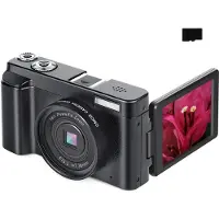 INF Appareil photo numérique 48MP, zoom 16x, écran rabattable, carte mémoire de 32Go