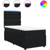 vidaXL Lit boxspring avec matelas noir 90x190 cm velours