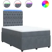 vidaXL Lit boxspring avec matelas gris foncé 120x200 cm velours