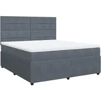 vidaXL Lit boxspring avec matelas gris foncé 180x200 cm velours