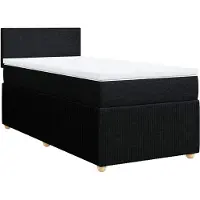 vidaXL Lit boxspring avec matelas noir 80x200 cm tissu