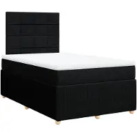 vidaXL Lit boxspring avec matelas noir 120x200 cm Tissu