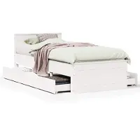 vidaXL Lit en bois massif sans matelas avec tête de lit blanc 90x190 cm