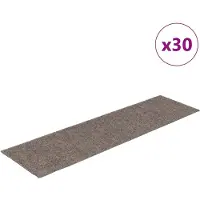vidaXL Tapis d'escalier autocollants 30 pièces 76 x 20 cm Beige Rectangulaire