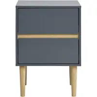 Ebuy24 Bisley table d'appoint 2 tiroirs gris foncé.