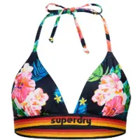 Superdry pour femme. W3010359A Haut de bikini triangle avec logo vintage marine (XXS), Bleu, Beachwear, Polister recyclé, Durable