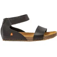 Art pour femme. 103822010003_001 Sandales en cuir 0382 Crete noir (38), Plat, Velcro, Casuel