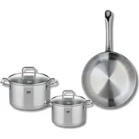 Elo Ensemble de 1 Poêle de cuisson 28 cm et 2 faitouts 16 et 20 cm Profi Citrin