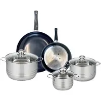 Elo Ensemble de 2 Poêles de cuisson 24 et 32 cm et 3 faitouts 16, 20 et 24 cm Prima Brillant