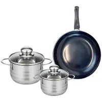 Elo Ensemble de 1 Poêle de cuisson 20 cm et 2 faitouts 12 et 14 cm Prima Brillant