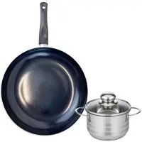 Elo Ensemble de 1 Poêle de cuisson 24 cm et 1 faitout 14 cm Prima Brillant