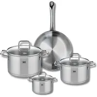 Elo Ensemble de 1 Poêle de cuisson 24 cm et 3 faitouts 12, 16 et 20 cm Profi Citrin
