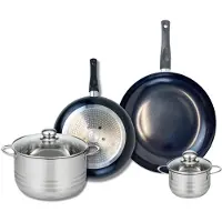 Elo Ensemble de 2 Poêles de cuisson 24 et 28 cm et 2 faitouts 12 et 20 cm Prima Brillant