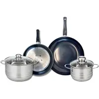 Elo Ensemble de 2 Poêles de cuisson 24 et 28 cm et 2 faitouts 16 et 20 cm Prima Brillant