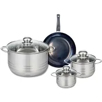 Elo Ensemble de 1 Poêle de cuisson 20 cm et 3 faitouts 12, 14 et 24 cm Prima Brillant