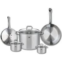 Elo Set de 2 Poêles de cuisson 24 et 28 cm et 3 faitouts 12, 14 et 26 cm Profi Citrin