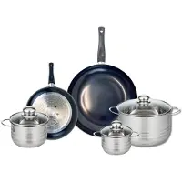 Elo Ensemble de 2 Poêles de cuisson 20 et 28 cm et 3 faitouts 12, 14 et 20 cm Prima Brillant