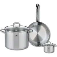 Elo Ensemble de 1 Poêle de cuisson 28 cm et 2 faitouts 12 et 26 cm Profi Citrin