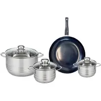 Elo Ensemble de 1 Poêle de cuisson 24 cm et 3 faitouts 12, 14 et 20 cm Prima Brillant