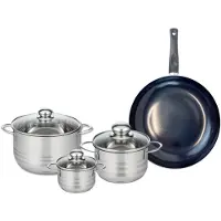 Elo Ensemble de 1 Poêle de cuisson 28 cm et 3 faitouts 12, 16 et 20 cm Prima Brillant