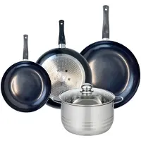 Elo Ensemble de 3 Poêles de cuisson 24, 28 et 32 cm et 1 faitout 24 cm Prima Brillant