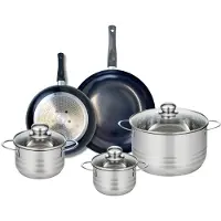Elo Ensemble de 2 Poêles de cuisson 24 et 28 cm et 3 faitouts 14, 16 et 24 cm Prima Brillant