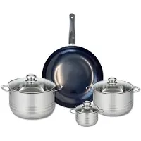 Elo Ensemble de 1 Poêle de cuisson 32 cm et 3 faitouts 12, 20 et 24 cm Prima Brillant