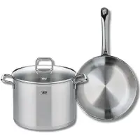 Elo Ensemble de 1 Poêle de cuisson 28 cm et 1 faitout 26 cm Profi Citrin