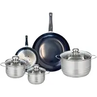 Elo Ensemble de 2 Poêles de cuisson 20 et 32 cm et 3 faitouts 14, 16 et 24 cm Prima Brillant
