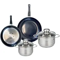 Elo Ensemble de 2 Poêles de cuisson 20 et 24 cm et 2 faitouts 14 et 16 cm Prima Brillant
