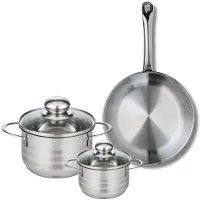 Elo Ensemble de 1 Poêle de cuisson 24 cm et 2 faitouts 12 et 16 cm Profi Brillant
