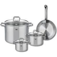 Elo Ensemble de 1 Poêle de cuisson 24 cm et 3 faitouts 14, 16 et 26 cm Profi Citrin