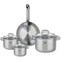 Elo Ensemble de 1 Poêle de cuisson 24 cm et 3 faitouts 12, 14 et 20 cm Profi Citrin