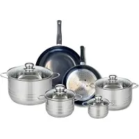 Elo Ensemble de 2 Poêles de cuisson 24 et 28 cm et 4 faitouts 12, 16, 20 et 24 cm Prima Brillant