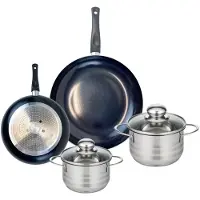 Elo Ensemble de 2 Poêles de cuisson 20 et 28 cm et 2 faitouts 14 et 16 cm Prima Brillant