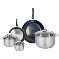 Elo Ensemble de 2 Poêles de cuisson 20 et 28 cm et 3 faitouts 12, 14 et 24 cm Prima Brillant