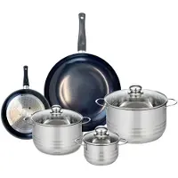 Elo Ensemble de 2 Poêles de cuisson 20 et 32 cm et 3 faitouts 14, 20 et 24 cm Prima Brillant